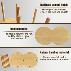Portabicchieri compatto in bambù, versatile, da installare a terra per lavabo, bagno, tazze da collutorio, bicchieri e tumbler - Product Image 2