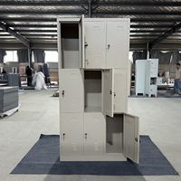 Armoire Métallique à 9 Portes pour Stockage Polyvalent, Casier en Acier avec Serrure à Clé, Vente en Gros