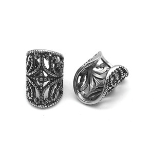 Pendientes de moda yunnique, diseño geométrico de plata tibetana con patrón retro hueco para parejas - Product Image 5