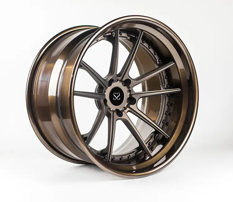 For BMW M3 3-PC 19" inch Forged Alloy Wheels Rims Made of 6061-T6 Aluminum Alloy in Bronze Rims 5x120