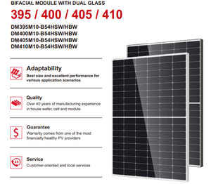 JinKo/JA/Talesun/DMEGC/<span class=keywords><strong>Trina</strong></span> Panneau solaire monocristallin simple/double de haute qualité 400W br solaire 395W 400W 405W 410W <span class=keywords><strong>Solar</strong></span> Pan - Product Image 1