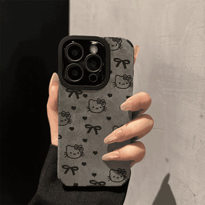 Retro pelliccia cartone animato Cat fiocco semplice per Apple 16Promax custodia del telefono 14 nuova Iphone15 custodia per telefono <span class=keywords><strong>Iphone</strong></span> <span class=keywords><strong>11</strong></span> custodia per telefono cellulare - Product Image 3