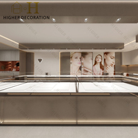 Aménagement intérieur de salle d'exposition de bijoux commerciaux, mobilier sur mesure pour bijouterie, comptoir de présentation en verre pour magasin