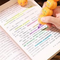 Stylos fluorescents créatifs sur le thème de la citrouille d'Halloween, stylos pour souligner les points clés pour les étudiants, stylos amusants pour enfants, cadeau amusant