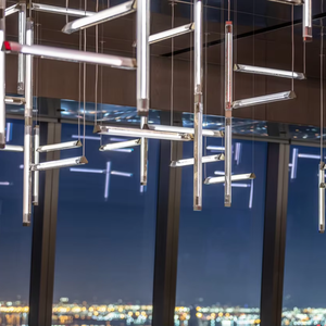 Ecojas Kính Sang Trọng Đèn Chùm Cho Sảnh Khách Sạn Siêu Thị Đám Cưới Khách Sạn Thiết Kế Mới Lớn Pendent Ánh Sáng - Product Image 1