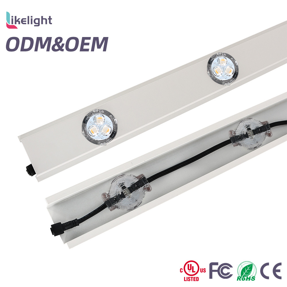 Single Double Row Channel Aluminum Mounting Track Profile 30mm RGBW LED Pixel Point Light Permanent Outdoor Lighting