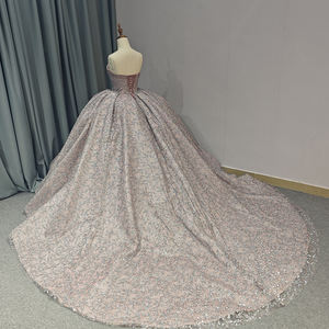 ชุดเดรส6742ราตรีลูกไม้ปักเลื่อมไข่มุกหรูหราสำหรับเด็กผู้หญิง - Product Image 4