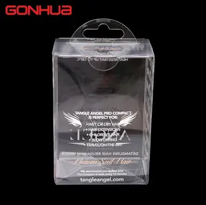 Caixa de plástico transparente personalizada para escova de cabelo molhado, caixa dobrável em PVC PP PET transparente para produtos de pequenas empresas com logotipo, GONHUA