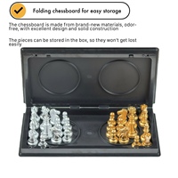 Petits horloges d'échecs magnétiques pliables en or et argent et coffret de luxe de 25 cm pour enfants