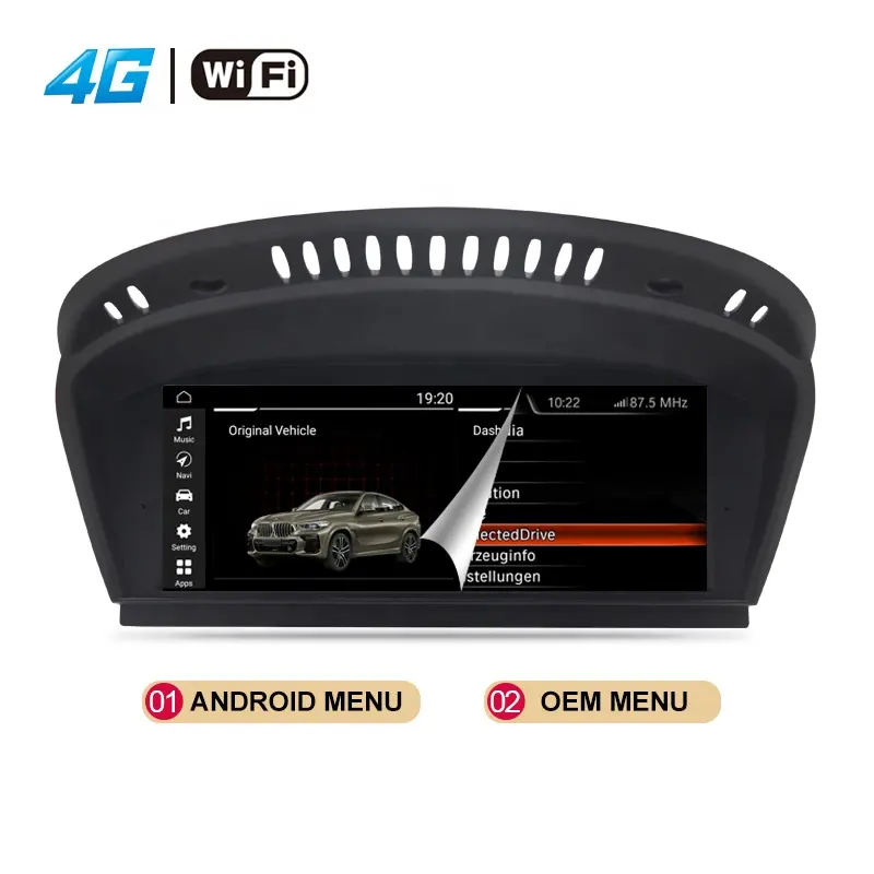 YZG Carplay 4G 8 Core 8.8บลูเรย์หน้าจอวิทยุ GPS,ระบบนำทาง GPS เครื่องเล่น DVD สำหรับ BMW E60 E90 E92 3 5 Series 2008-2010