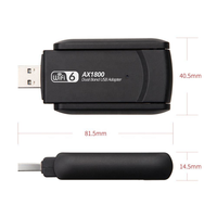 Adaptador WiFi 6 AX1800 de Doble Banda para PC de Escritorio y Portátil, Sin Controladores, Portátil, con Antenas Externas, Dongle USB 3.0
