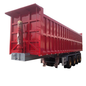 Nouvelle vente flash : semi-remorque benne arrière rectangulaire en acier à 4 essieux, personnalisable, capacité de charge 30000 kg - Product Image 1