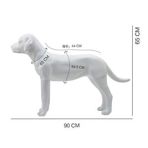 Ornement de chien en résine blanche grandeur nature, décoration de vitrine de magasin de vêtements pour animaux, sculpture d'animaux, modèle de chien Labrador en résine - Product Image 5