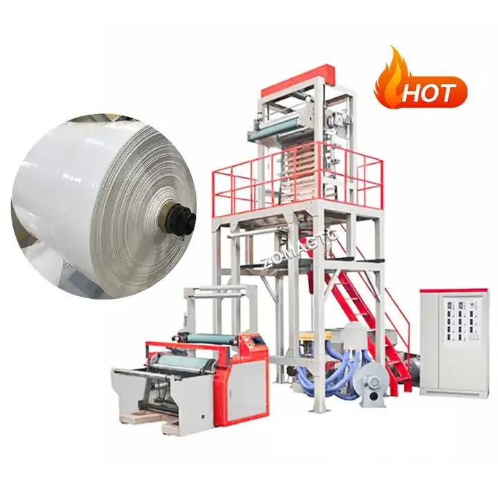 Hoge Kwaliteit Automatische Plastic Extruder Film Blaasmachine Hdpe/Ldpe Film Blaasmachine Plastic Film Blaasmachine