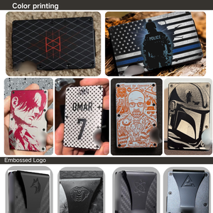 Ví nam tối giản bằng nhôm, chống RFID, đựng thẻ, kẹp tiền, có thể in logo tùy chỉnh - Product Image 5