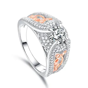 SKA 925纯银珠宝戒指CZ钻石填充订婚婚戒新设计女士指环