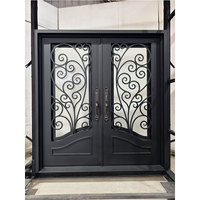 Puerta de Seguridad Doble de Hierro Forjado para Entrada Principal de Casas, Personalizada, Precio de Fábrica