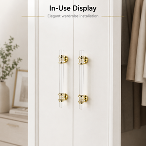 Transparent Cabinet <strong>Handles</strong> and Knobs <strong>Silver</strong> Finish for Kitchen <strong>Cupboard</strong> Wardrobe Vanity and Office Storage - Product Image 3