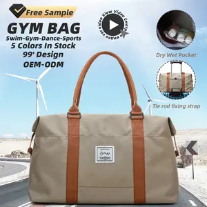 Waterdichte Droge Natte Segregatie Korte Trip Weekender 'S Nachts Bagage Carryall Yoga Gym Duffel Reistas Met Trolley Mouw