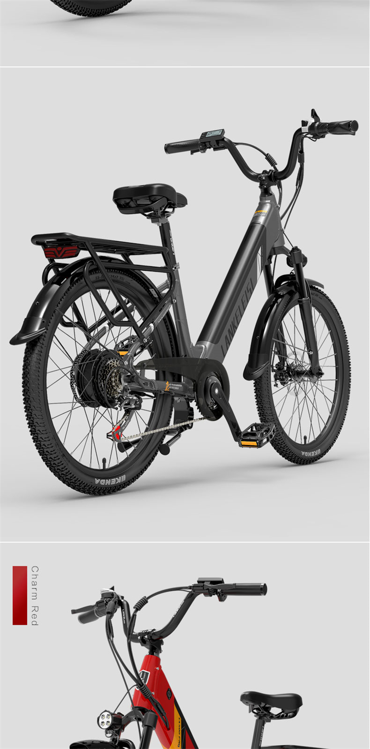 LANKELEISI ES500PRO 24 inch electric city bike aluminum alloy frame 48v 14.5ah lithium battery ebike 500w electric bicycle