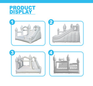 <span class=keywords><strong>Castillo</strong></span> Hinchable Blanco de 4.5m con Gran Área de Salto y Tobogán para Bodas y Fiestas de Cumpleaños - Product Image 4