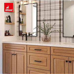 Meuble-lavabo <span class=keywords><strong>de</strong></span> salle <span class=keywords><strong>de</strong></span> bain classique en bois massif d'érable, teinté et peint, avec double vasque sous plan - Product Image 2