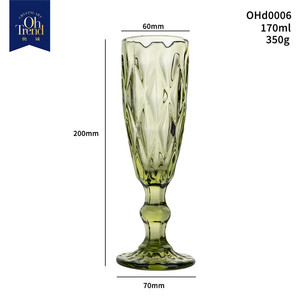Boisson colorée motif en relief épais couleur unie mode Champagne teinté <span class=keywords><strong>vin</strong></span> gobelet à longue tige <span class=keywords><strong>verre</strong></span> à whisky - Product Image 6