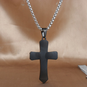 Stainless Steel <b>Cross</b> Pendant Necklace Unisex Geometric Design Two Tone Color Fashion Jewelry 23041 - Product Image 1