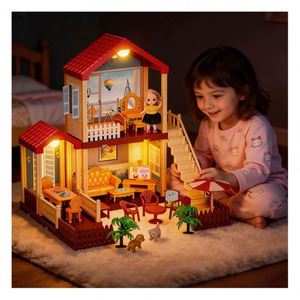 ชุดเฟอร์นิเจอร์บ้านพลาสติกขนาดเล็ก DIY ชุดประกอบบ้านจิ๋วพร้อมอุปกรณ์เสริม ของขวัญสร้างสรรค์ ของเล่นสำหรับเด็กอายุ 5 ถึง 7 ปี - Product Image 5