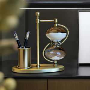 Porte-stylo créatif en forme d'horloge avec minuteur, décoration de bureau, cadeau de luxe pour l'étude - Product Image 1