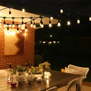 Popular conveniente conexión buena calidad LED del adorno de iluminación vintage patio mundo 48ft al aire libre Cadena de luz con 24 x e26