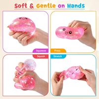 Boîte Mystère Squishy en Peluche Sucrée Scintillante (Dumpling & Bao Bun) - Jouet Anti-Stress Fidget, Cadeau de Fête et d'Anniversaire (Rose)