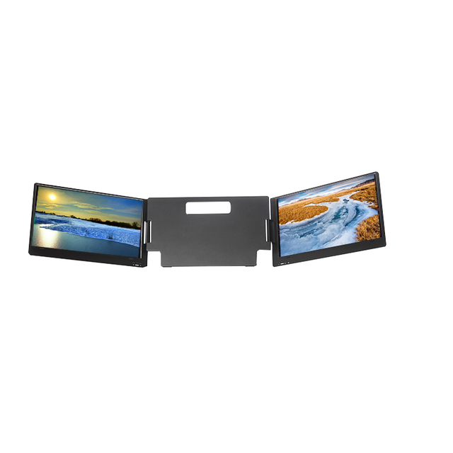 Portable Monitor for Multi-Tasking - 14" 1080P LCD Triple Display, Split-Screen for Work & Entertainment