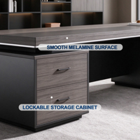 Nouveau bureau de direction en bois moderne en forme de L avec rangement - Design luxueux et écologique pour PDG/directeur