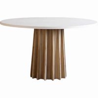 Ensemble de table à manger ronde en bois massif, design français, frêne blanc japonais antique, 4 places, pour la maison, l'appartement, l'hôtel, garantie de 3 ans