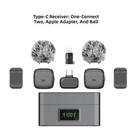 Microphone Lavalier Sans Fil Intelligent MIC3 AI 2.4G avec Affichage du Niveau de Batterie, Fixation Magnétique, pour Diffusion en Direct en Extérieur, Portée de 30 Mètres, Éclairage Éclatant