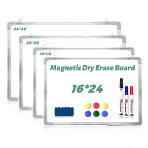 Vcw الجملة إطار من سبيكة الألمنيوم المغناطيسي سبورة مسح جاف بيضاء شنقا رسالة المجلس سبورة بيضاء مغناطيسية مع القلم صينية