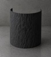 Revestimiento de Pared Interior y Exterior de Porcelana Flexible con Textura Lunar Negra Moderna