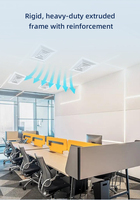 Diffuseur d'air à 4 voies en aluminium avec amortisseur de conception carrée pour les ouvertures de ventilation au plafond dans les systèmes CVC pour les sous-sols entrepôts