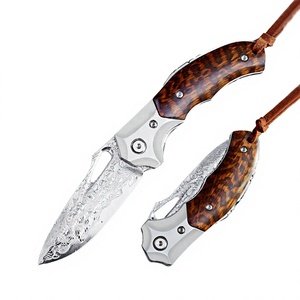 Couteau pliant OEM DIY en gros, style Damas, pour l'alpinisme, la randonnée et les excursions - Product Image 2