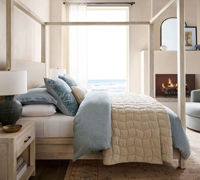 FERLY ODM ensembles de chambre à coucher de luxe de conception meubles chambre à coucher principale lits modernes en bois cadre de lit Queen à baldaquin