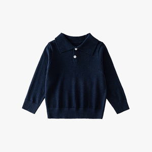 Suéter de lana con cuello polo y manga larga para niños, estilo británico, informal, para primavera y otoño, 2026 - Product Image 5