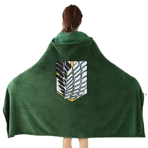 Selimut Attack On Titan Jubah Shingeki No Kyojin Korps Survei Mantel Flanel Kostum Cosplay Jubah Hoodie