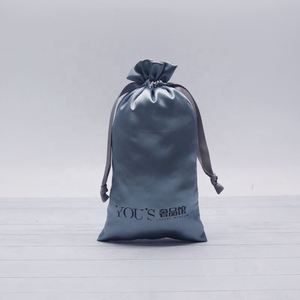 Luxury Drawstring Satin <b>Bag</b> with Logo Blue Gift Pouch <b>Dust</b> <b>Bag</b> Aseptic Best Packaging S005 - Product Image 3