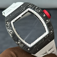 Montre de luxe en fibre de carbone NTPT série 055 avec miroir saphir, mouvement squelette, pour homme, montre mécanique de style business