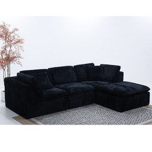 Wind Design Three-<b>Seat</b> Fabric L-Shaped High Density Sponge Corduroy <b>Cover</b> Foldable <b>for</b> Living Room Use A011 Three <b>Seat</b> Fabric So - Product Image 3