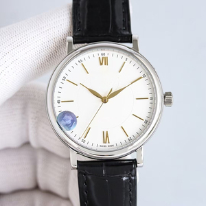 Reloj de pulsera de lujo, superventas, luminoso, automático, resistente al agua, con caja de acero inoxidable y zafiro, esfera blanca, números romanos y manecillas doradas, nuevo - Product Image 1