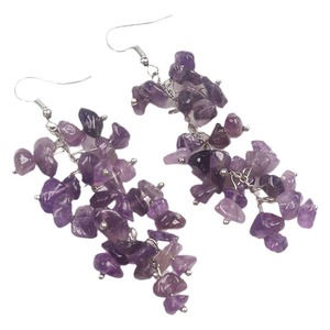 <span class=keywords><strong>Boucles</strong></span> <span class=keywords><strong>d</strong></span>'<span class=keywords><strong>oreilles</strong></span> pendantes Bohème en éclats de cristal naturel avec pompon, plaqué argent, faites à la main pour femme, <span class=keywords><strong>7</strong></span> <span class=keywords><strong>chakras</strong></span>, yoga, pierre naturelle - Product Image 5