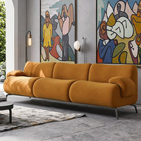 Ensemble de canapés modulaires contemporains carrés en tissu bouclé