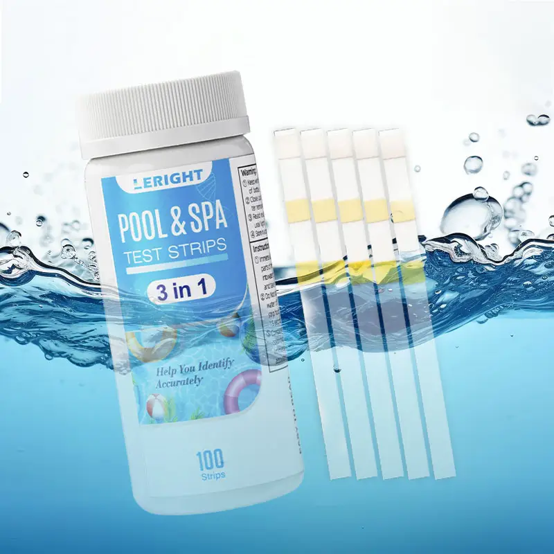 Factory Hot Sale Swimming Pool   Spa 100PCS 3 in 1 Water Test Strips for Chlorine Ph